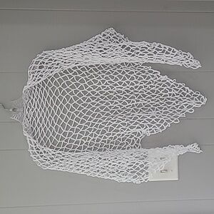 NWOT White Crocheted Shawl